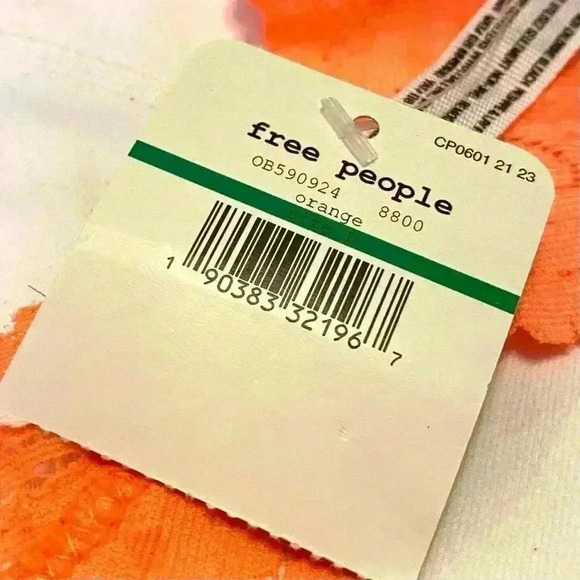 Free People intimately womens small large Orange Lace Bralette delicate halter - Picture 12 of 15